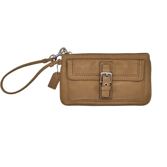 Coach Tan Leather Wristlet Wallet - Picture 2 of 14